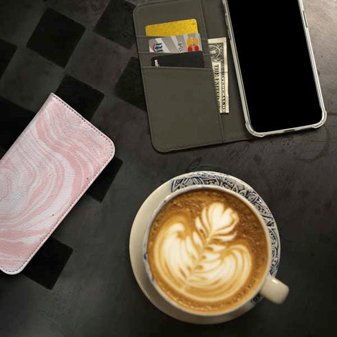 Pink Marbling iPhone 15 Pro Max Folio Case